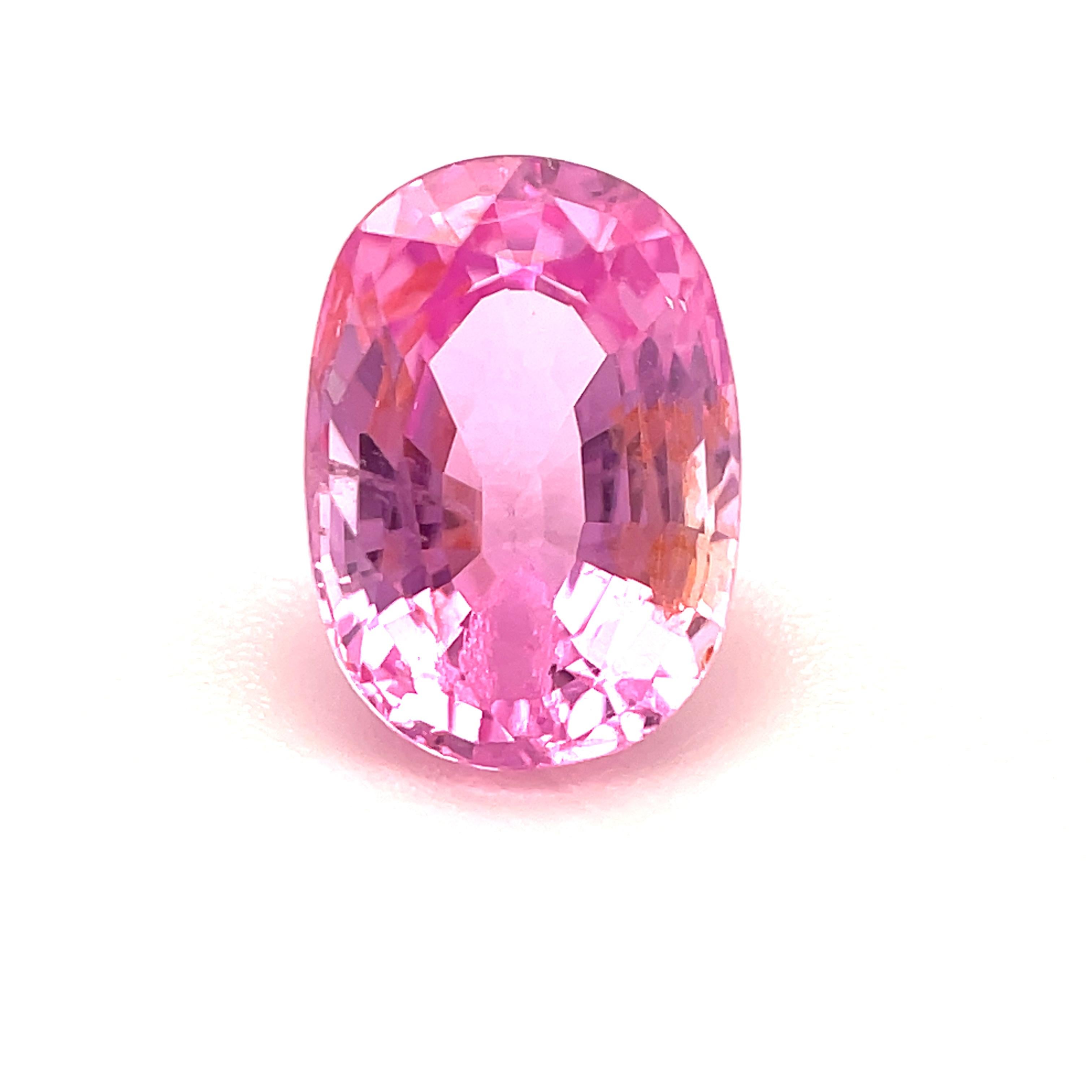 Oval Cut 1.10 Carat Oval Pink Sapphire Loose Unset Engagement 3-Stone Ring Gemstone