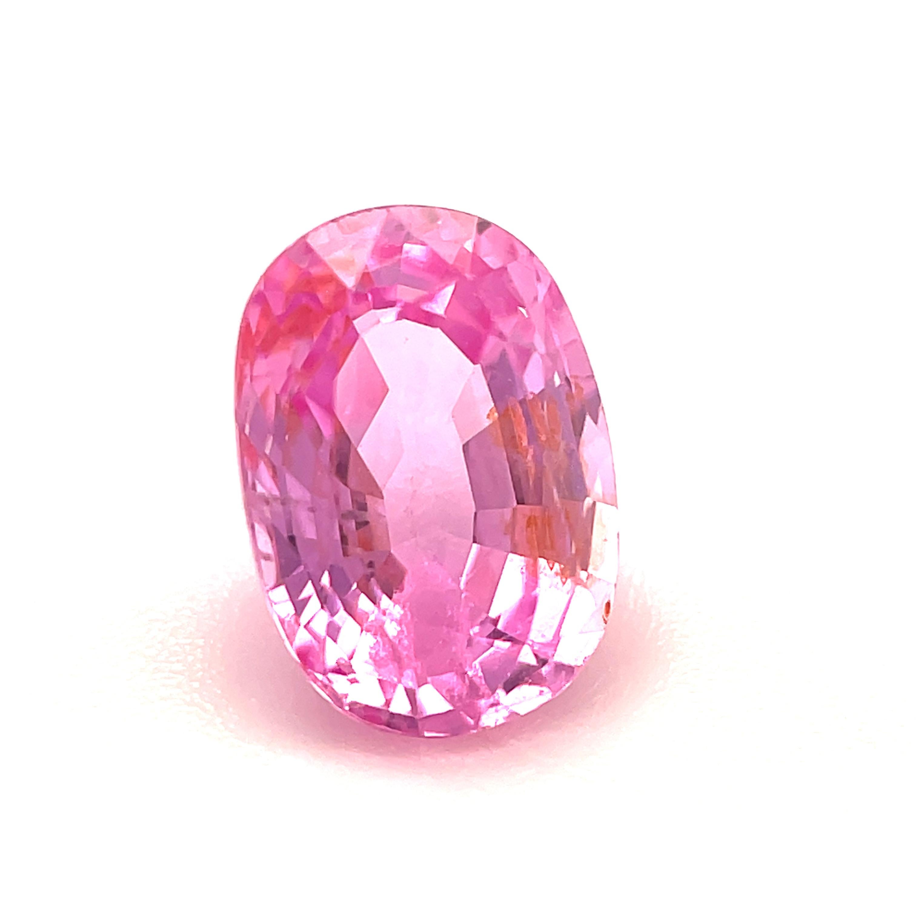 1.10 Carat Oval Pink Sapphire Loose Unset Engagement 3-Stone Ring Gemstone In New Condition In Los Angeles, CA