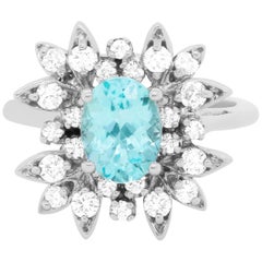 1.10 Carat Paraiba Tourmaline and Diamond Ring 1.10 Carat Paraiba Tourmaline and Diamond Ring