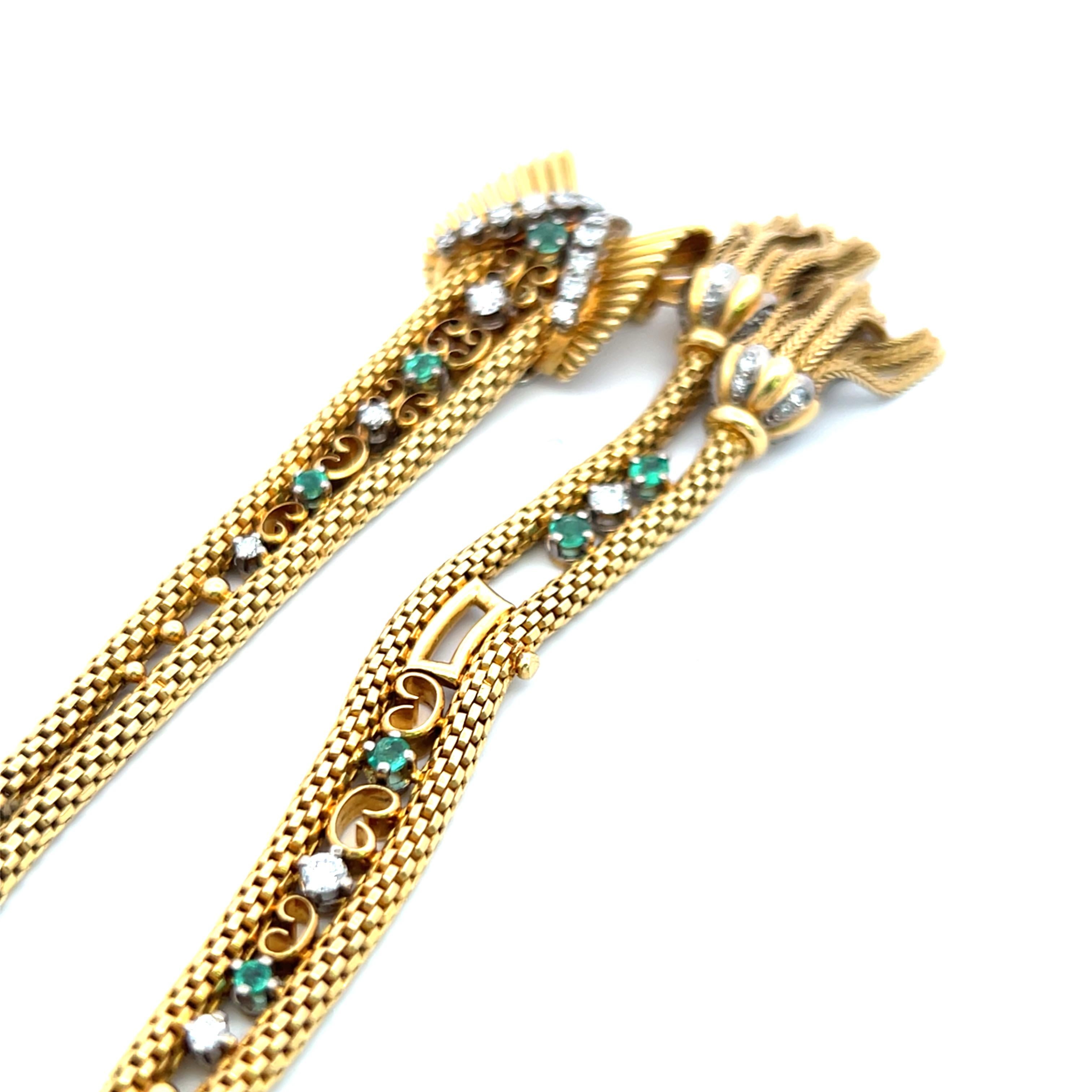 Diamante brillante redondo de 1,10 quilates Esmeralda de 0,35 quilates  Collar Gargantilla YG 18K en venta 4