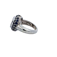 1.10 Carat Round Brilliant Sapphire Platinum Semi Mount Ring