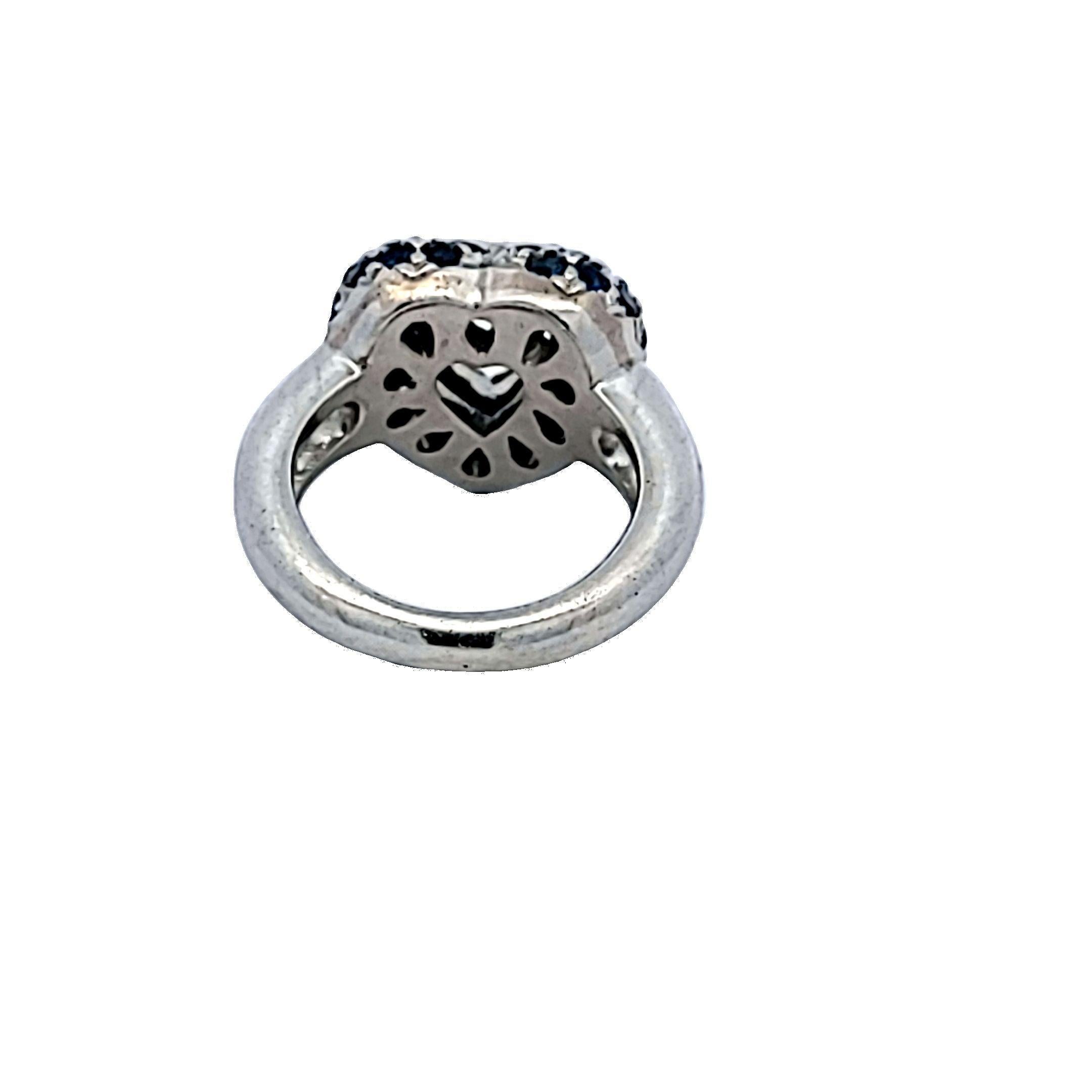 Brilliant Cut 1.10 Carat Round Brilliant Sapphire Platinum Semi Mount Ring For Sale