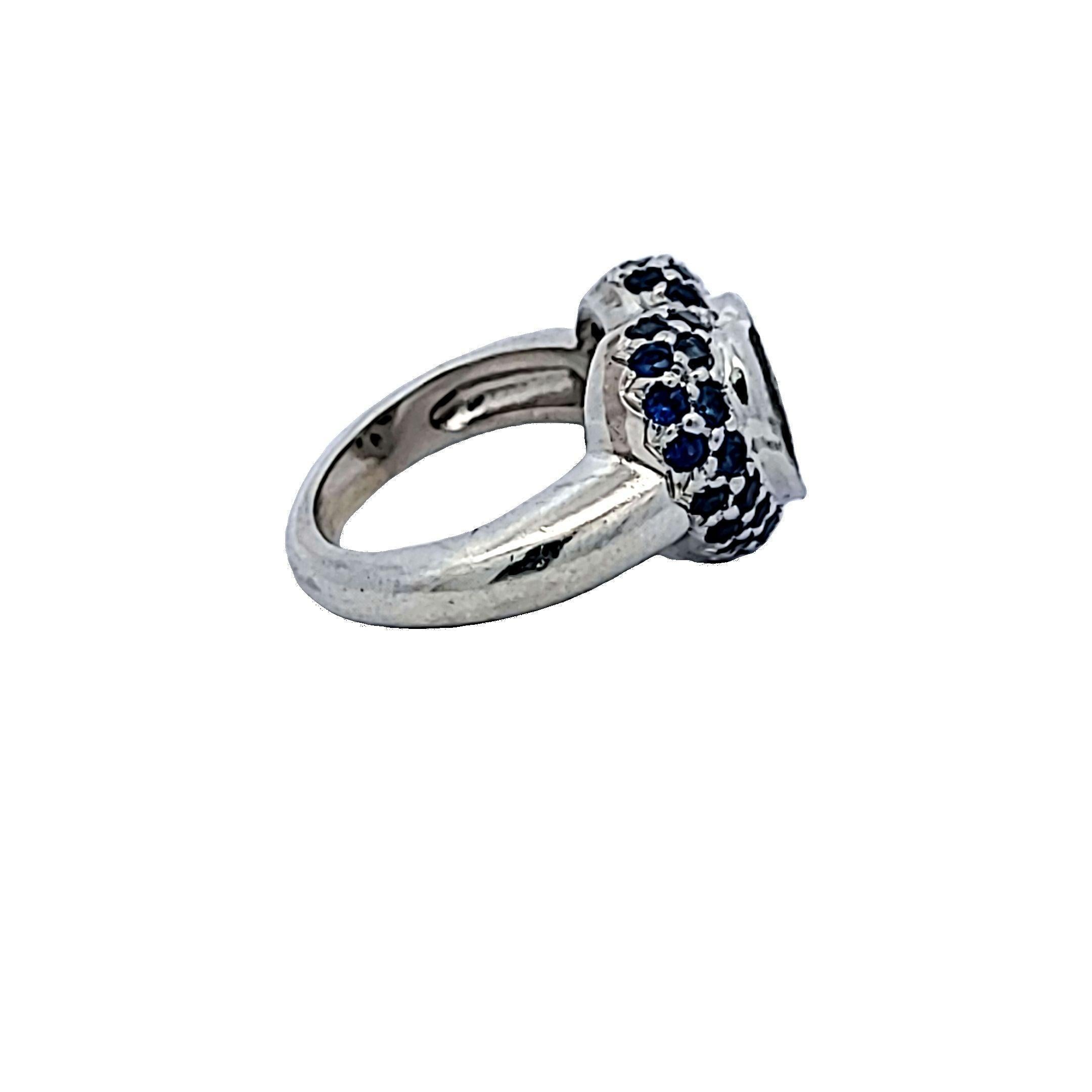 1.10 Carat Round Brilliant Sapphire Platinum Semi Mount Ring In Good Condition For Sale In New York, NY