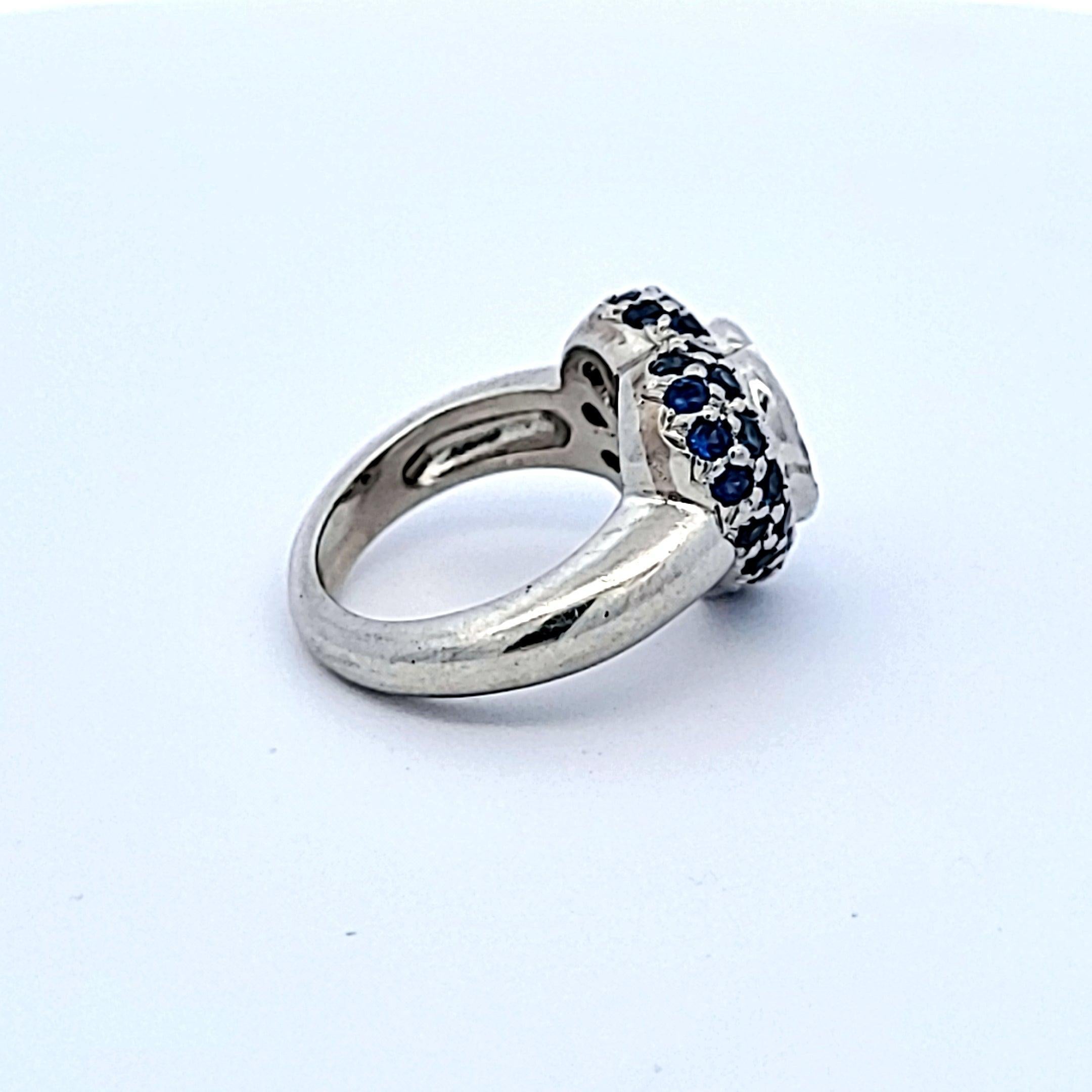 1.10 Carat Round Brilliant Sapphire Platinum Semi Mount Ring For Sale 1