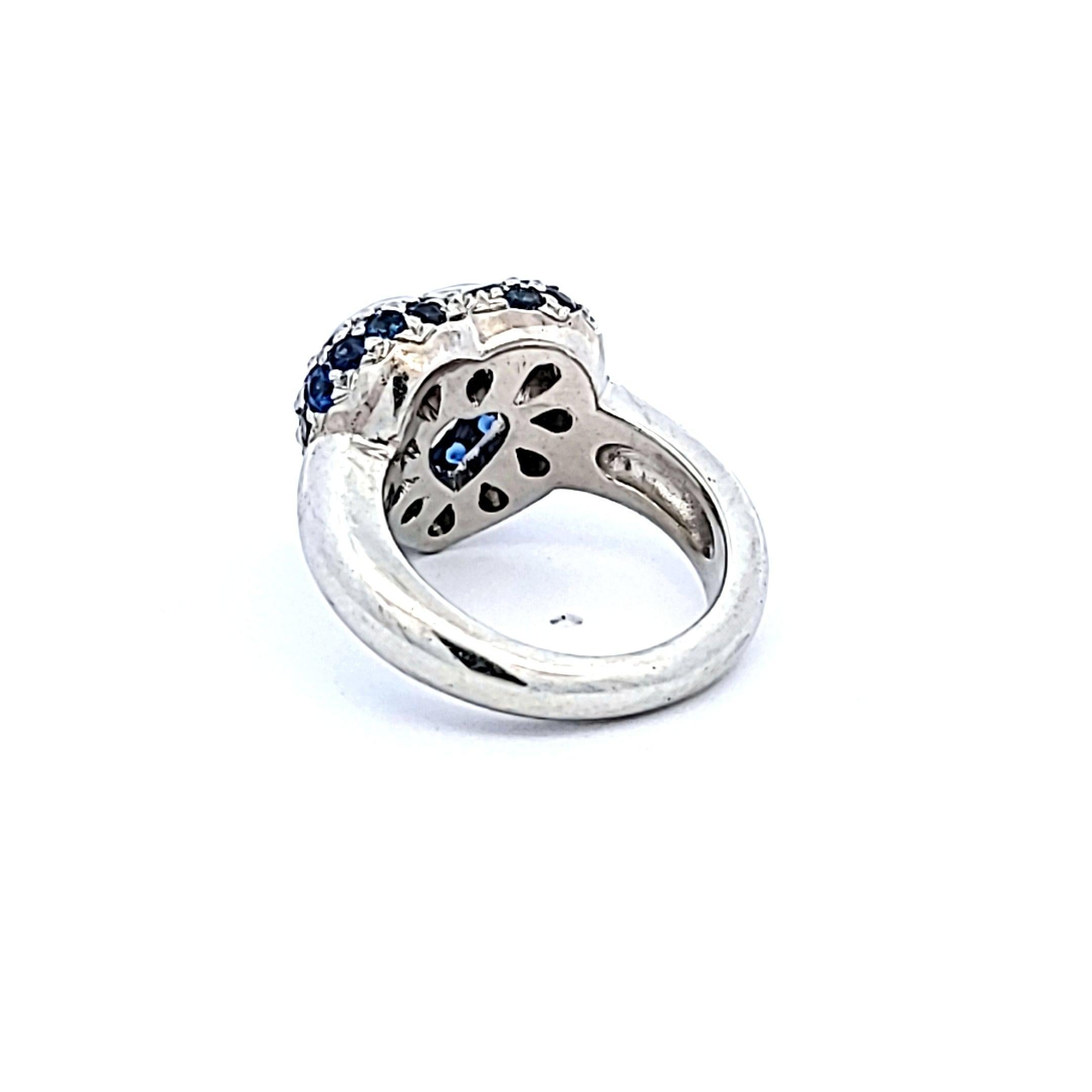 1.10 Carat Round Brilliant Sapphire Platinum Semi Mount Ring For Sale 2