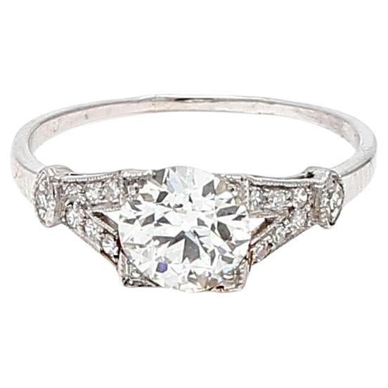 1.10 Carat Round Brilliant Shape J-VS1 Diamond Platinum Engagement Ring