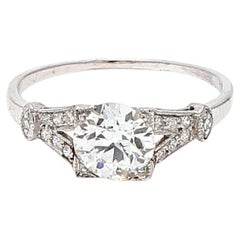 1,10 Karat runder Brillantschliff J-VS1 Diamant Platin Verlobungsring