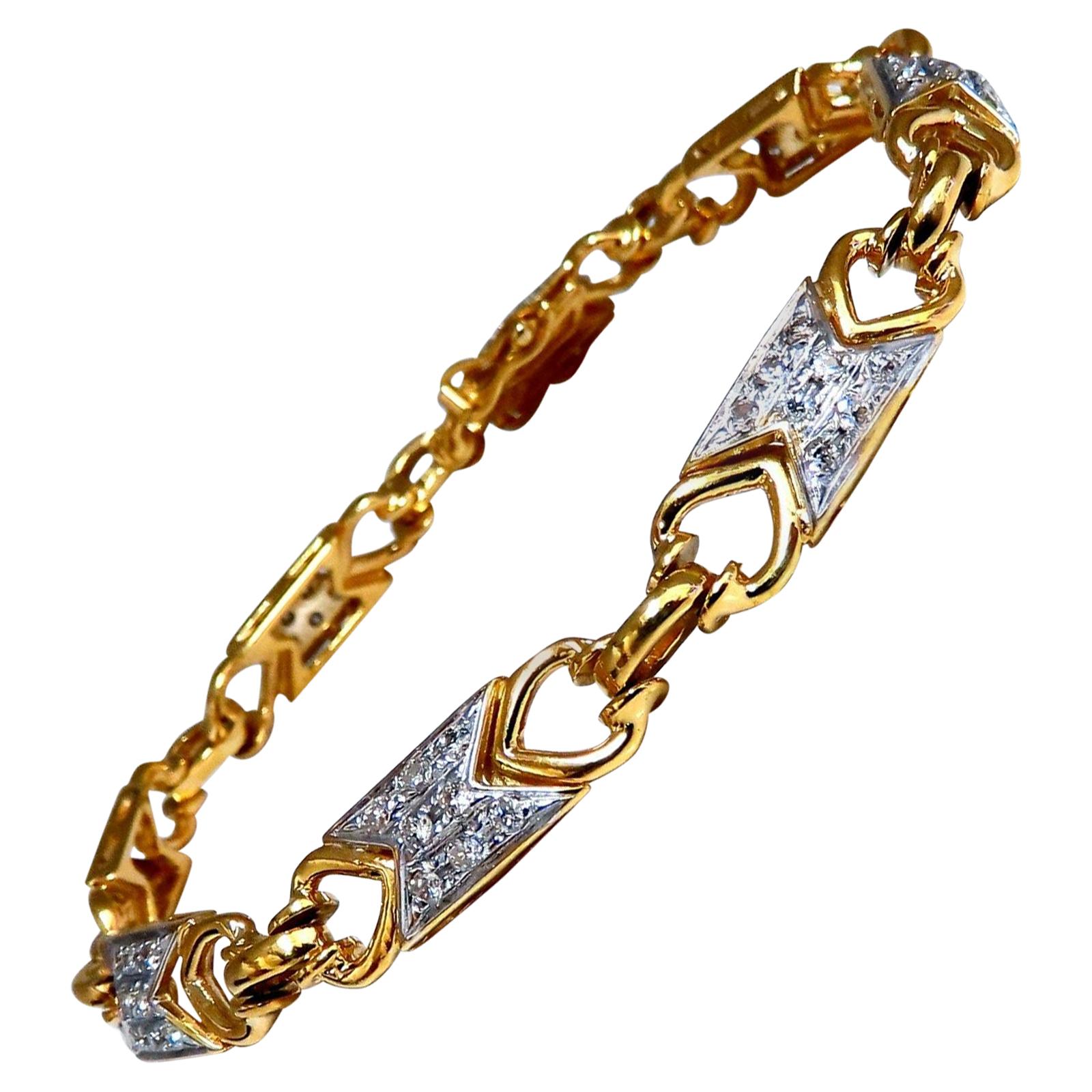 1.10 Carat Round Diamonds Greek Iconic Linked Bracelet 14 Karat For Sale
