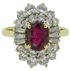 1.10 Carat Ruby and Diamond Cluster Ring 1.10 Carat Ruby and Diamond Cluster Ring