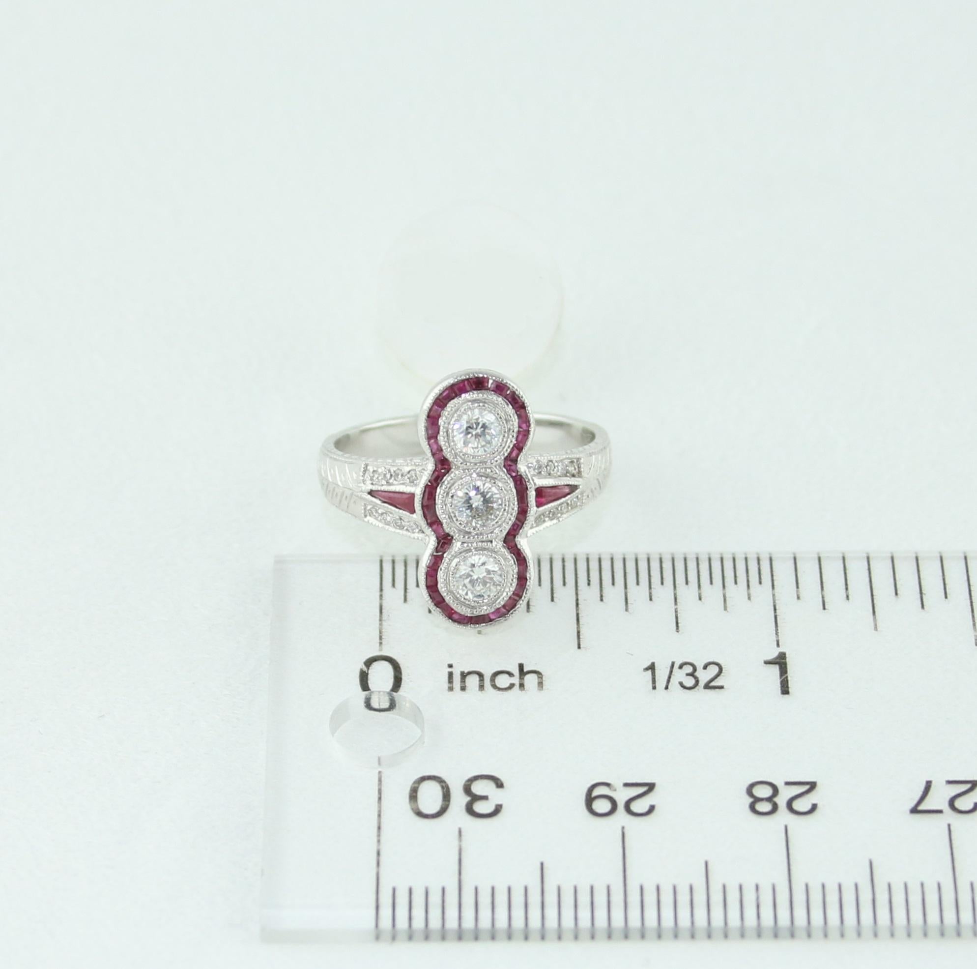 1.10 Carat Ruby Diamond Gold Ring For Sale 1