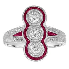 1.10 Carat Ruby Diamond Gold Ring