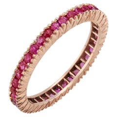 1.10 Carat Ruby Rose Gold Eternity Band Ring