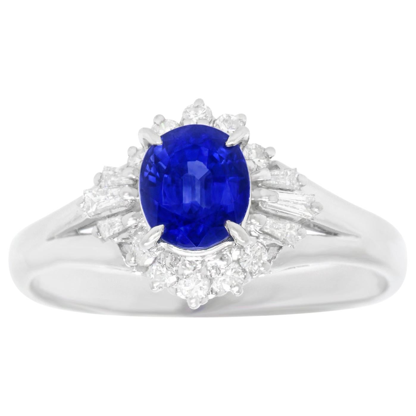 1.10 Carat Sapphire and Diamond Ring