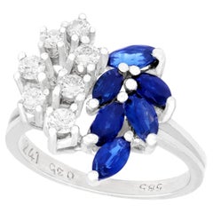 1.10 Carat Sapphire and Diamond White Gold Cocktail Ring