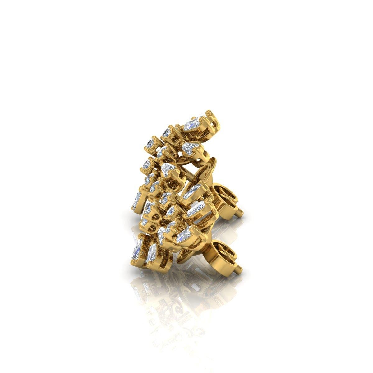 Modern 1.10 Carat SI Clarity HI Color Baguette Diamond Earrings 18 Karat White Gold For Sale
