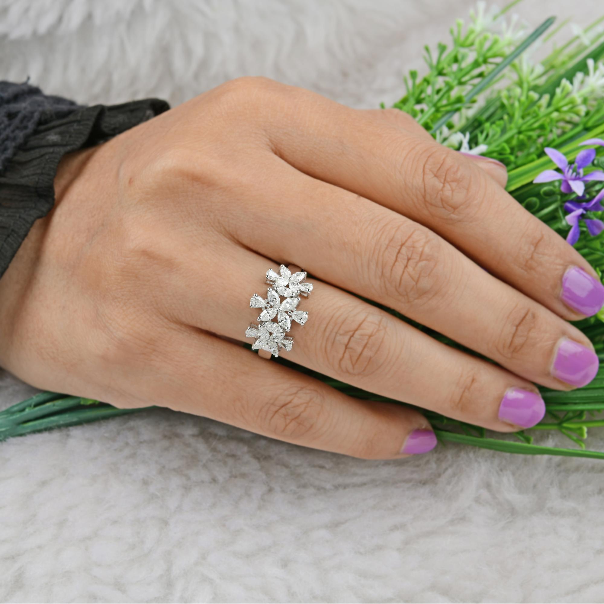 1,10 Karat SI Reinheit HI Farbe Marquise Diamant Ring 18 Karat Weißgold Schmuck (Moderne) im Angebot
