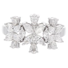 1,10 Karat SI Reinheit HI Farbe Marquise Diamant Ring 18 Karat Weißgold Schmuck