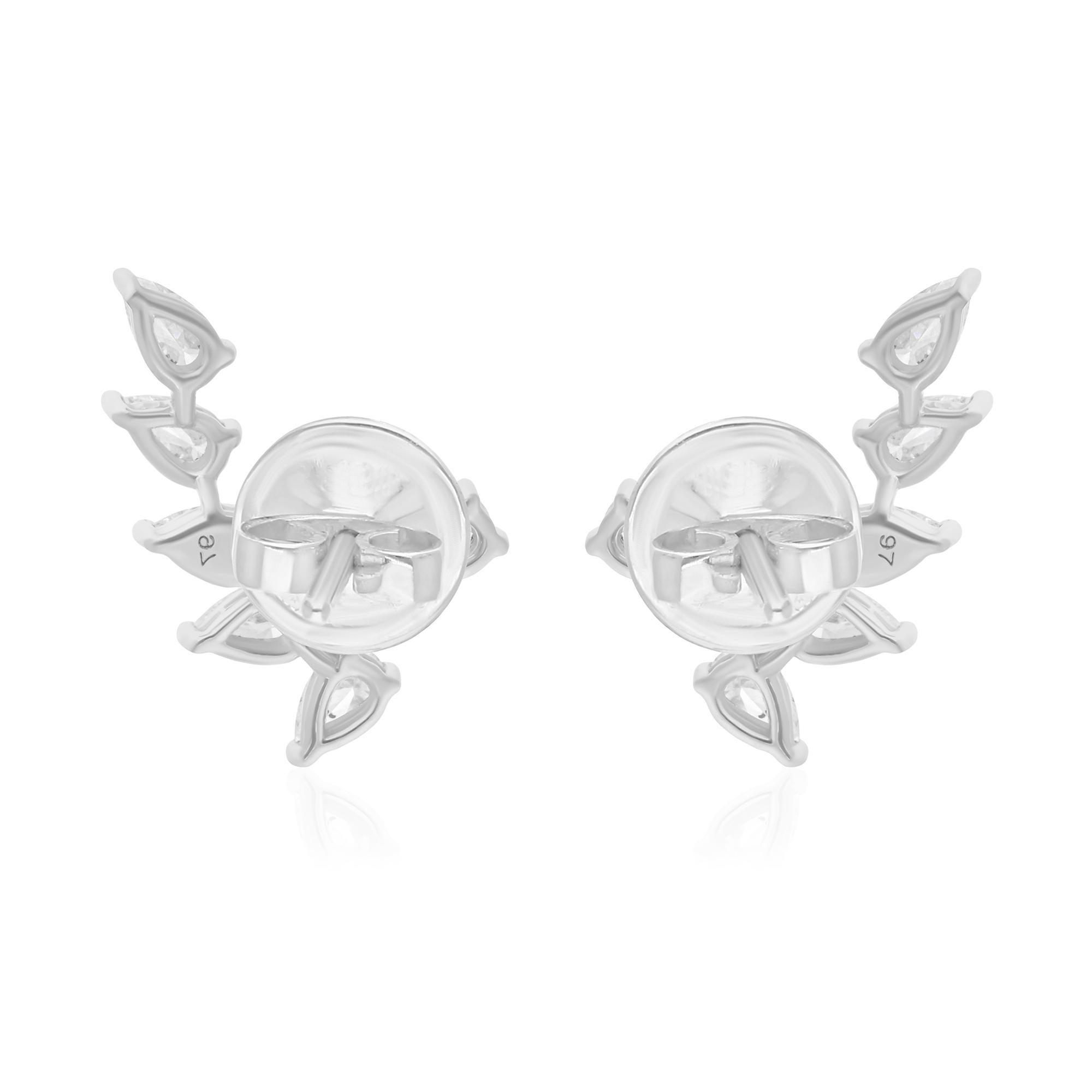 1,10 quilates SI Claridad HI Color Pendientes de diamantes pera Joyas de oro blanco de 14 quilates en venta 3