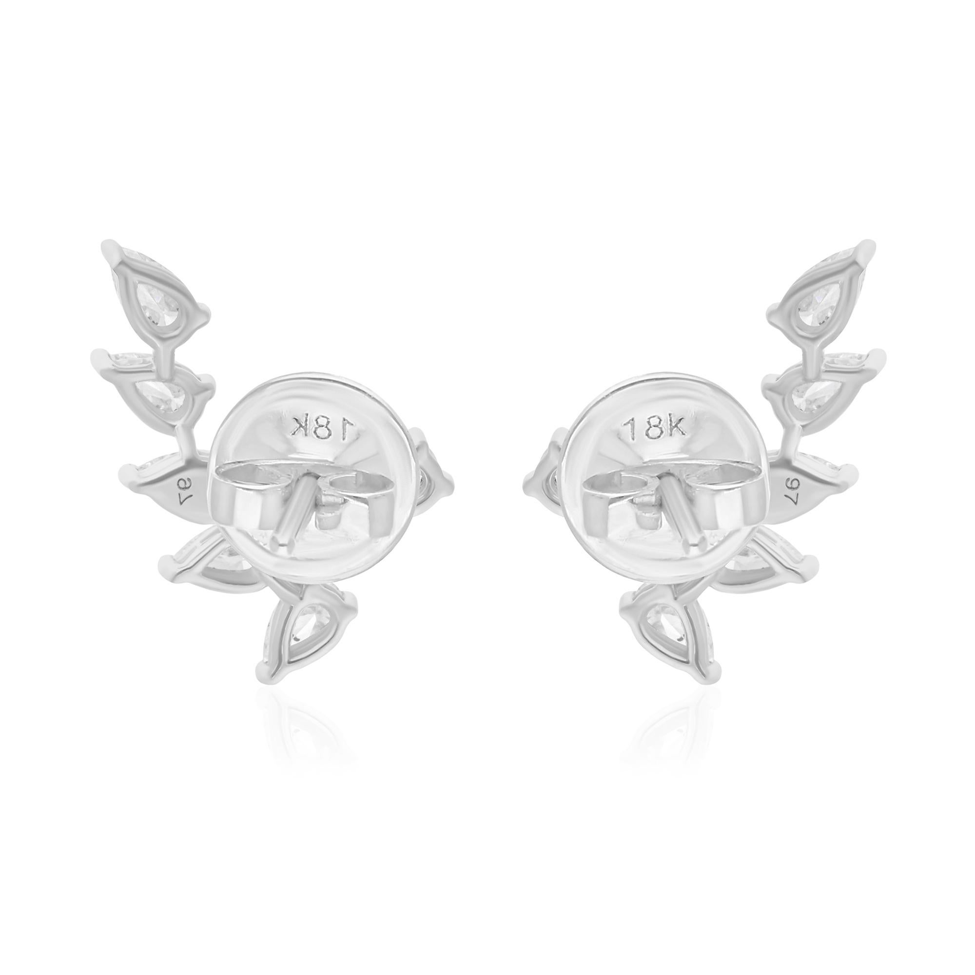 1,10 quilates SI Claridad HI Color Pendientes de diamantes pera Joyas de oro blanco de 18 quilates Corte pera en venta