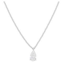 1.10 Carat SI/H Pear Brilliant Cut Diamond Necklace 14 Karat White Gold Jewelry