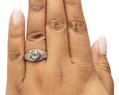 1.10 Karat Gesamtgewicht Art Deco Diamant Platin Verlobungsring