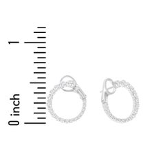 1.10 Carat Total Weight Graduated Diamond Lever-Back Hoop Earrings in 14W ref547