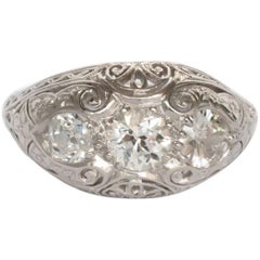 1.10 Carat Total Weight Platinum Diamond Engagement Ring