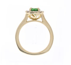 1.10 Carat Tsavorite and Diamond Cocktail Ring in 18 Karat Gold
