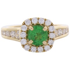 1.10 Carat Tsavorite and Diamond Cocktail Ring in 18 Karat Gold