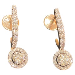 1,10 Karat F/VS1 runde Brillanten Ohrringe in 14K Rose Gold