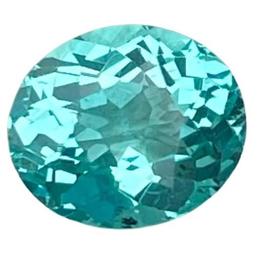 1.10 Carats Neon Blue Loose Apatite Stone Oval Cut Natural Madagascar's Gemstone For Sale