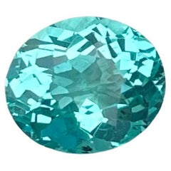 1.10 Carats Neon Blue Loose Apatite Stone Oval Cut Natural Madagascar's Gemstone