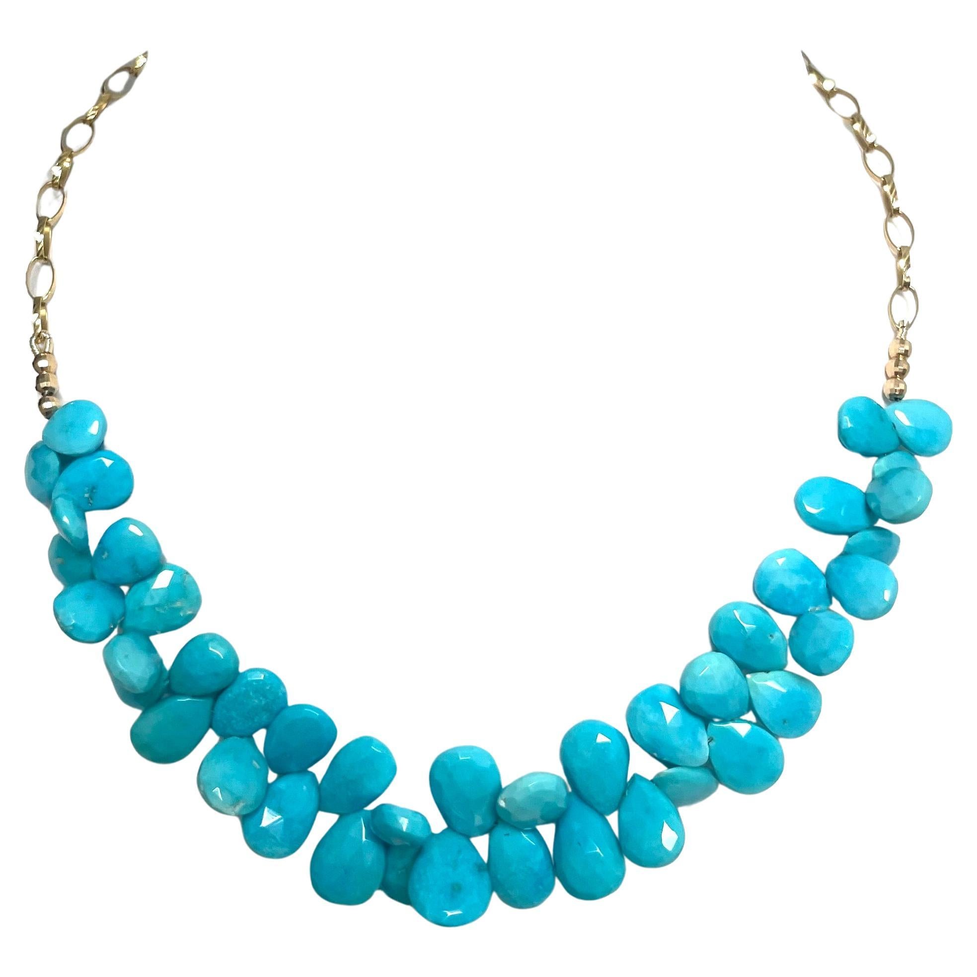 110 Carats Sleeping Beauty Turquoise Paradizia Necklace For Sale 5