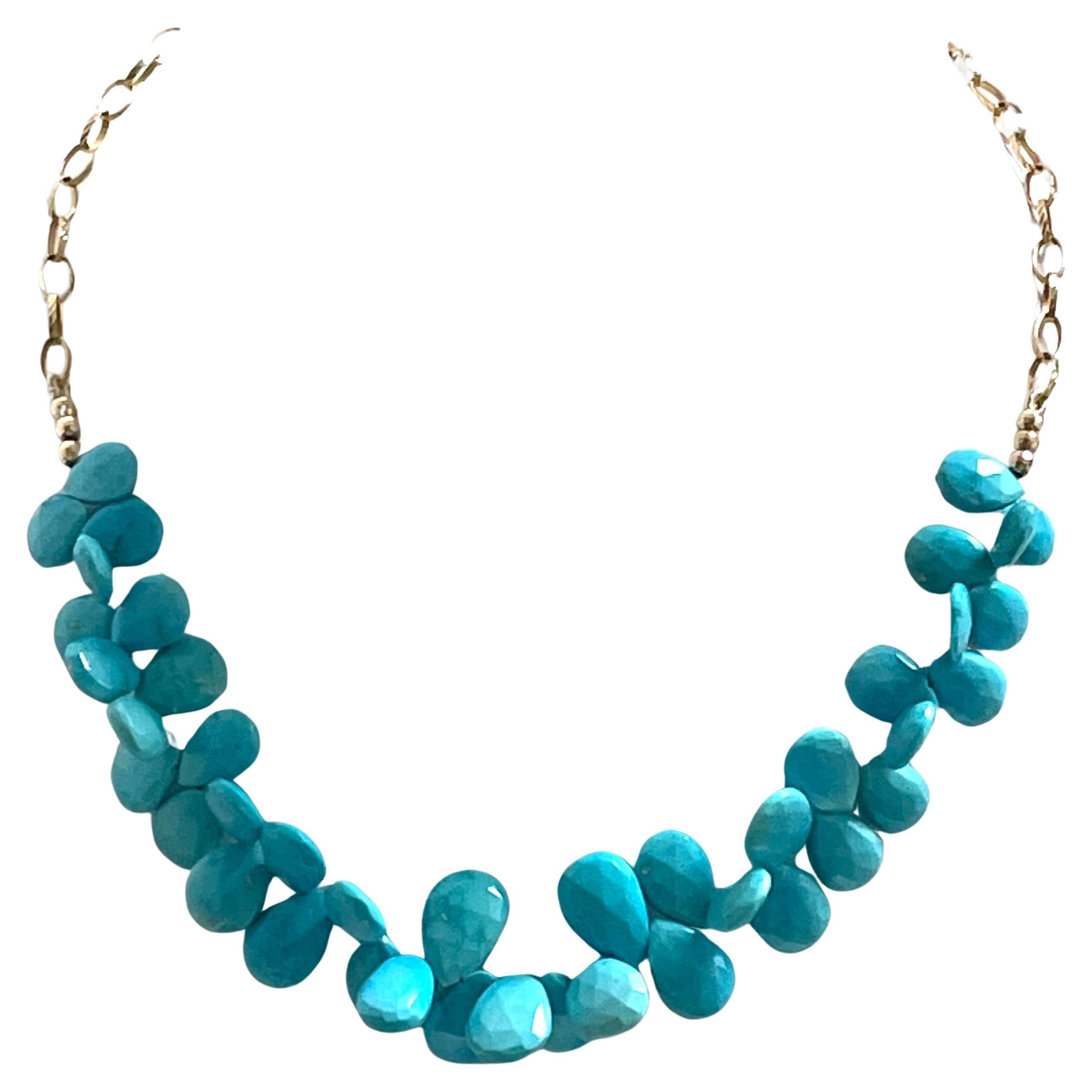 110 Carats Sleeping Beauty Turquoise Paradizia Necklace For Sale 6