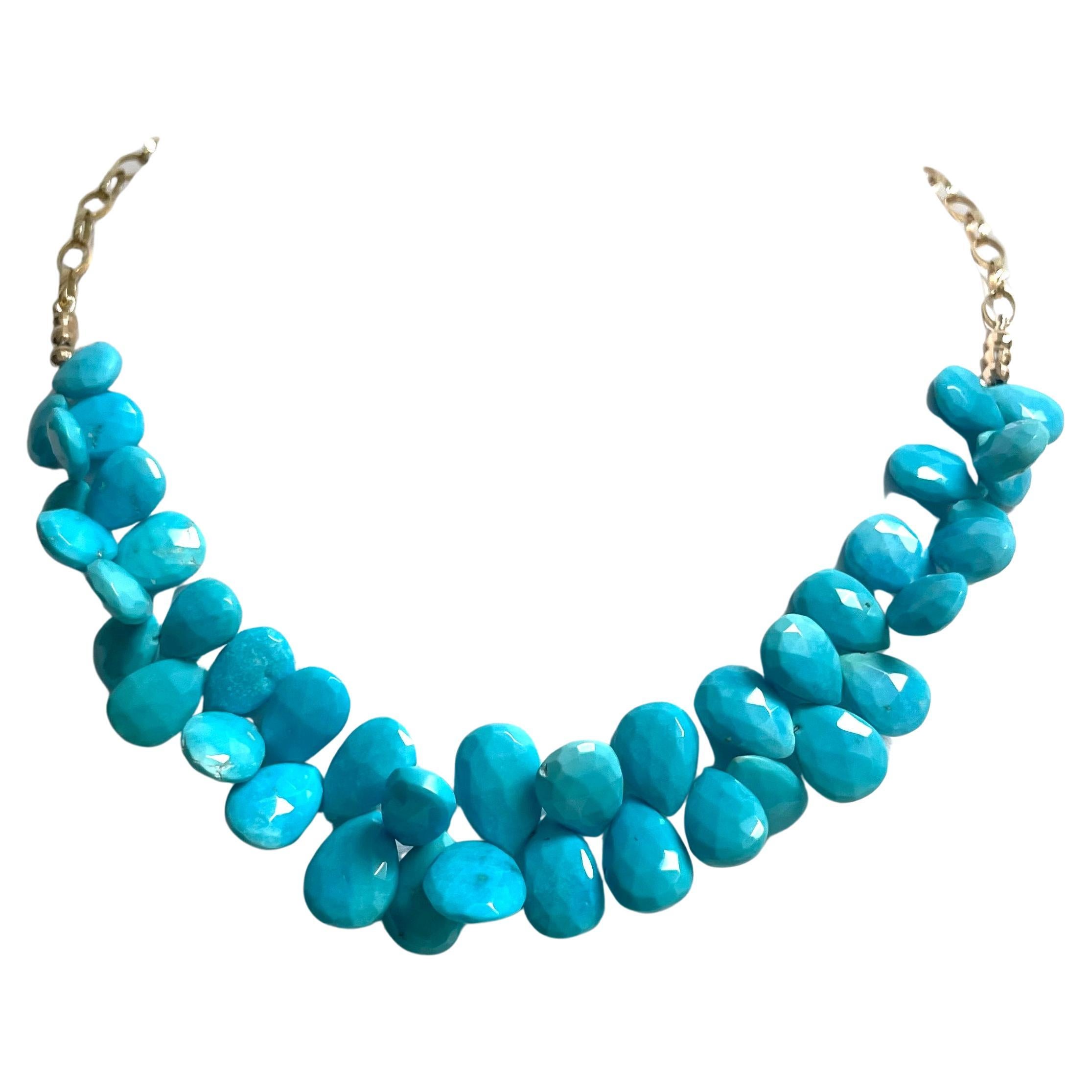 110 Carats Sleeping Beauty Turquoise Paradizia Necklace For Sale 7