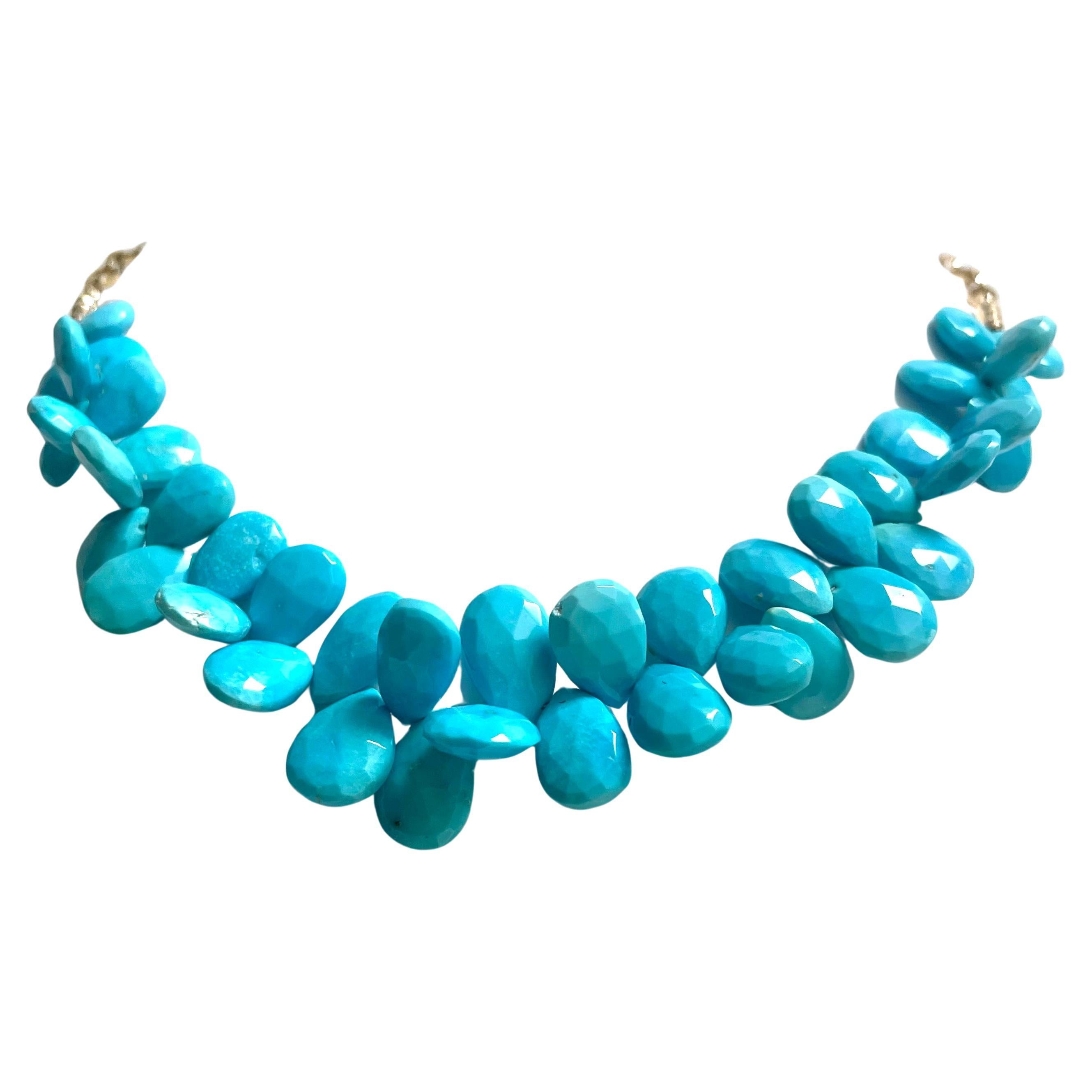 110 Carats Sleeping Beauty Turquoise Paradizia Necklace For Sale 8