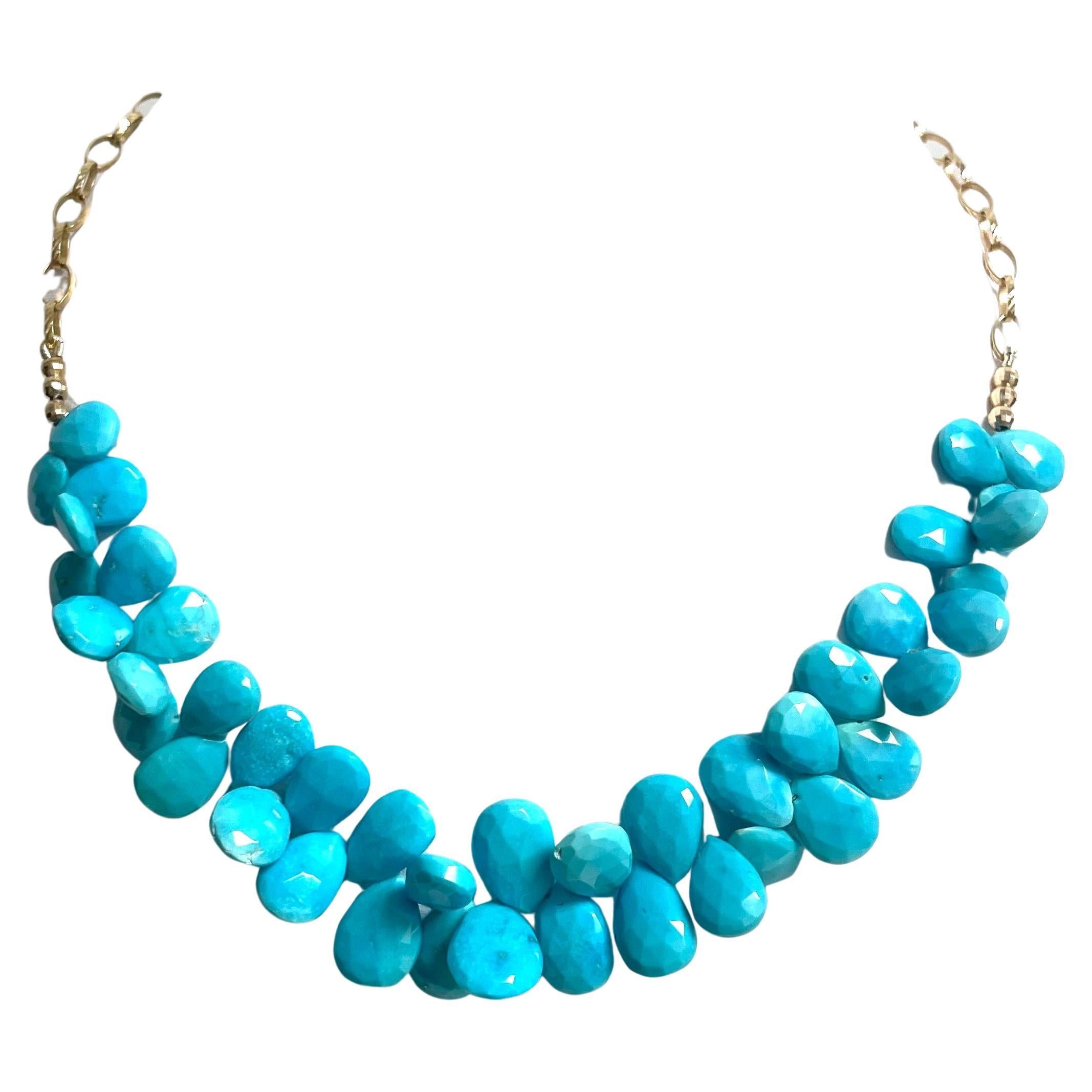 110 Carats Sleeping Beauty Turquoise Paradizia Necklace For Sale 9