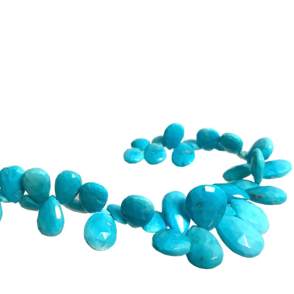110 Carats Sleeping Beauty Turquoise Paradizia Necklace For Sale 10