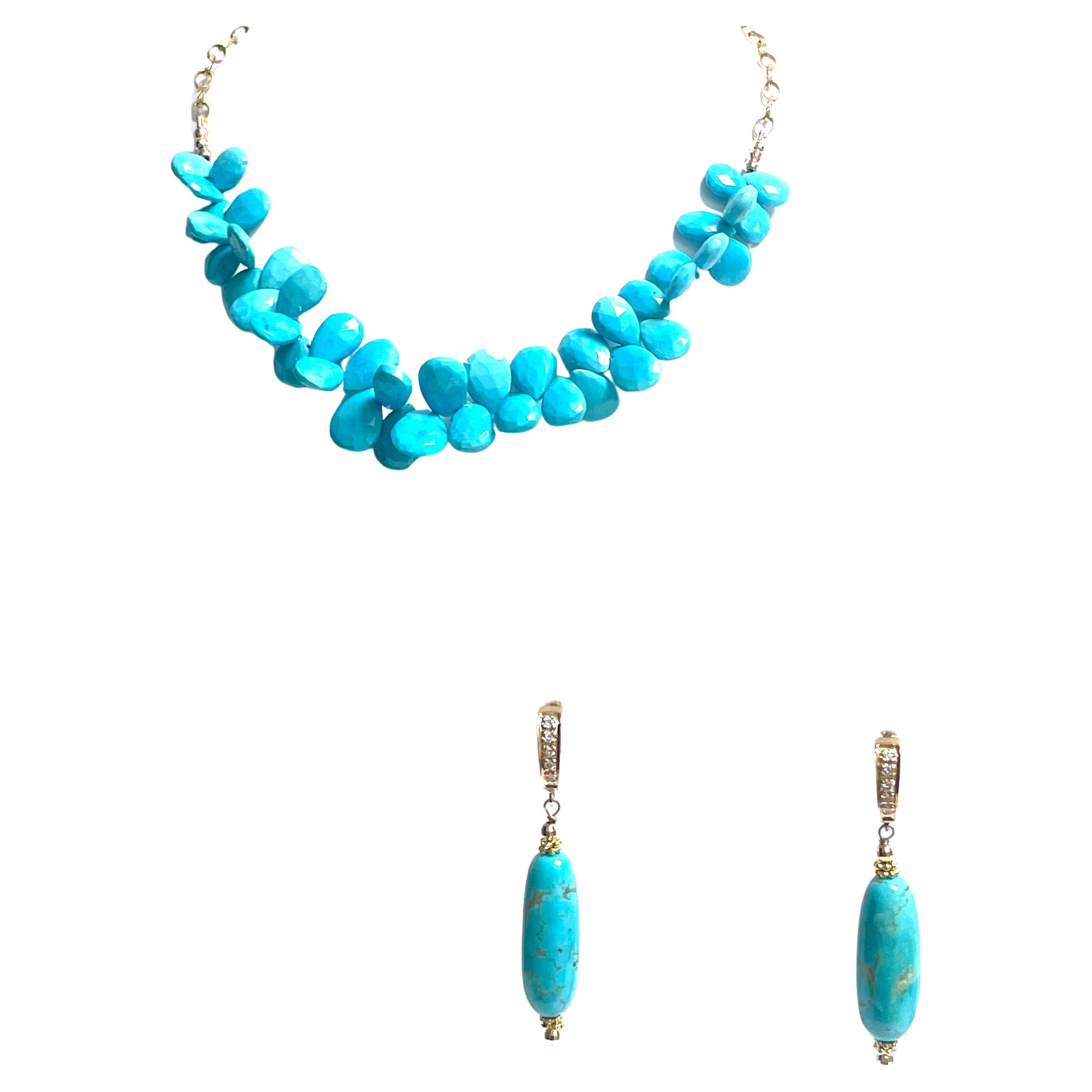 Description
Experience the uplifting charm of this exceptional Sleeping Beauty turquoise, let it bring joy and happiness to your heart.

Item # N3875
Pair it with matching earrings (Item# E3402), See photos, sold separately. 

Materials and