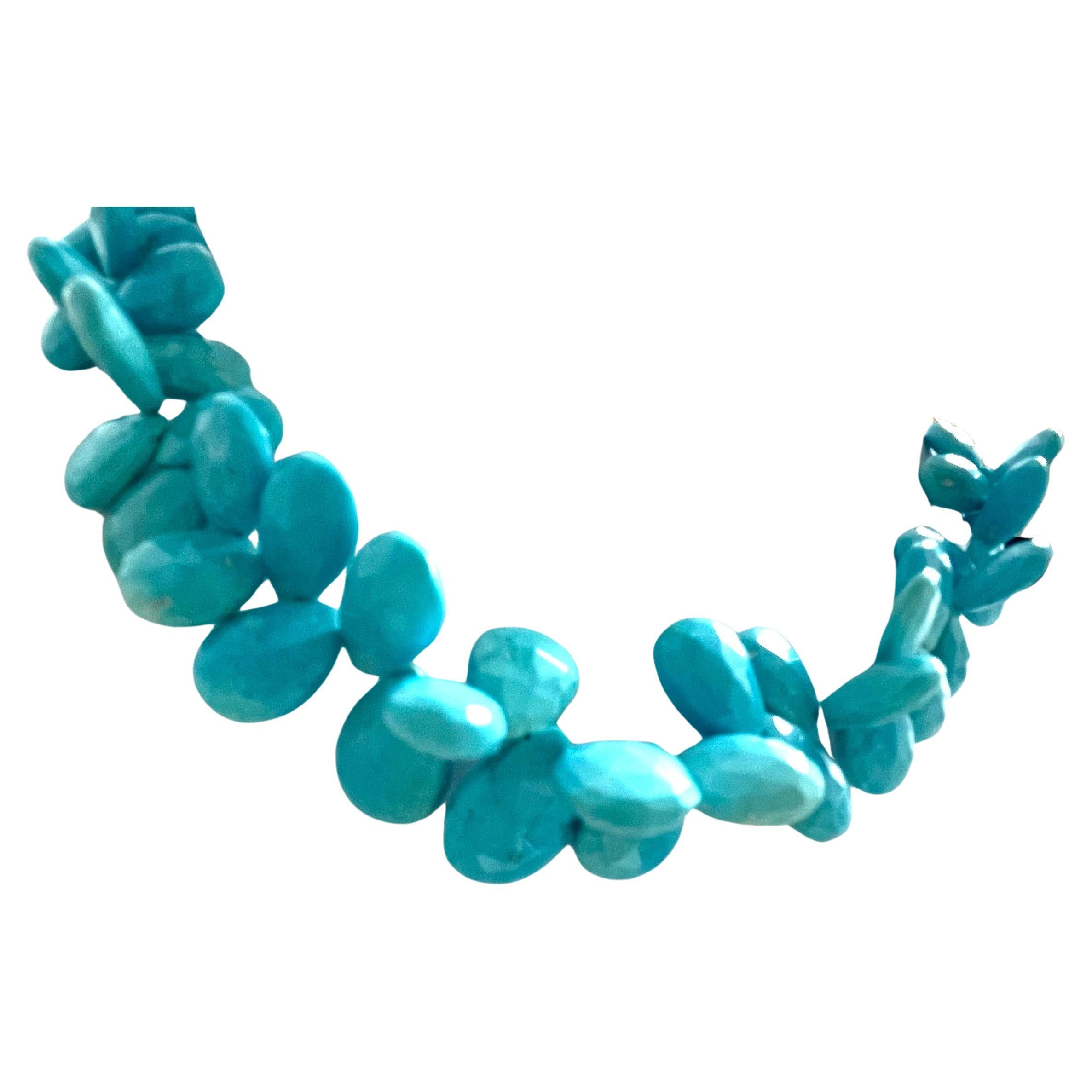 Contemporary 110 Carats Sleeping Beauty Turquoise Paradizia Necklace For Sale