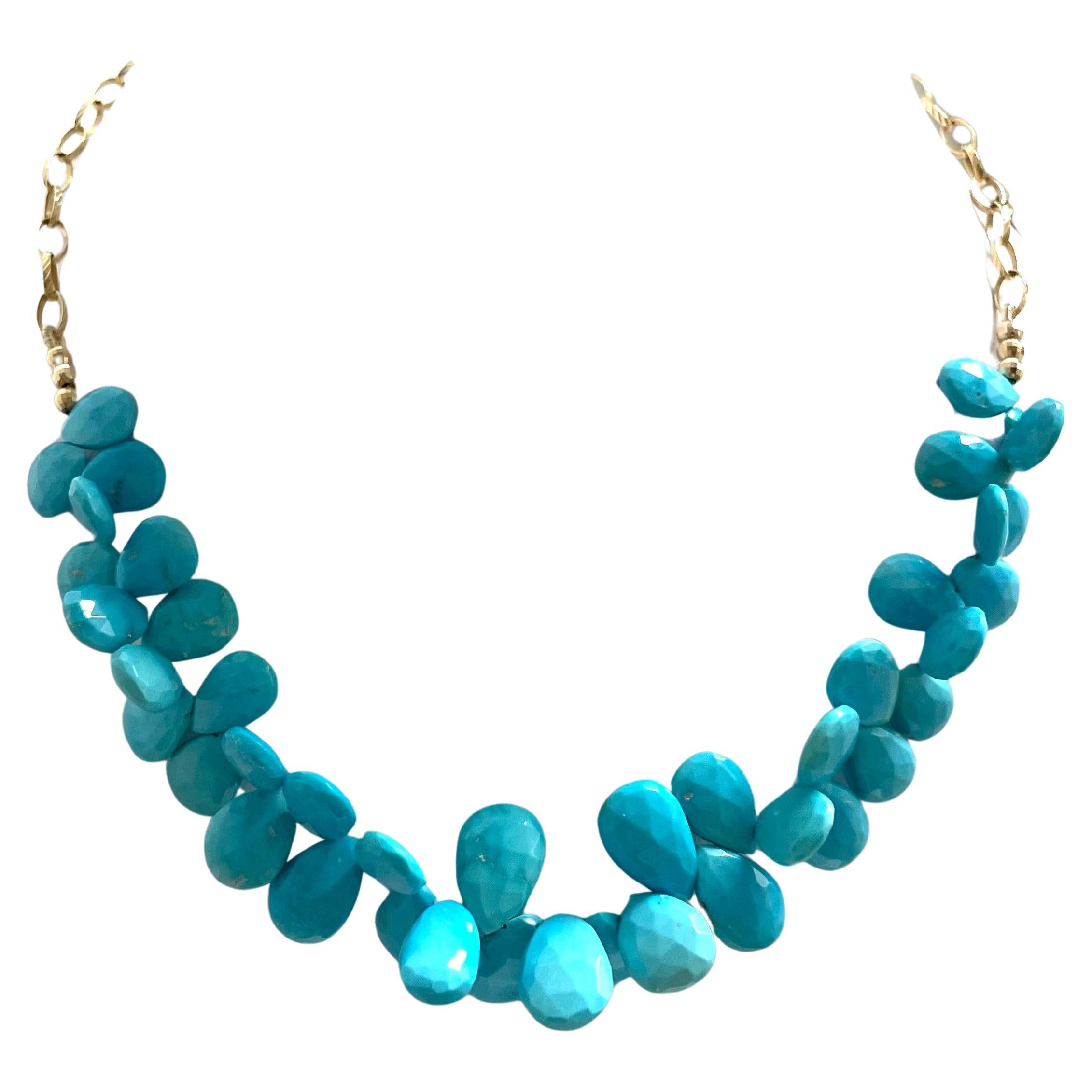 110 Carats Sleeping Beauty Turquoise Paradizia Necklace For Sale 1