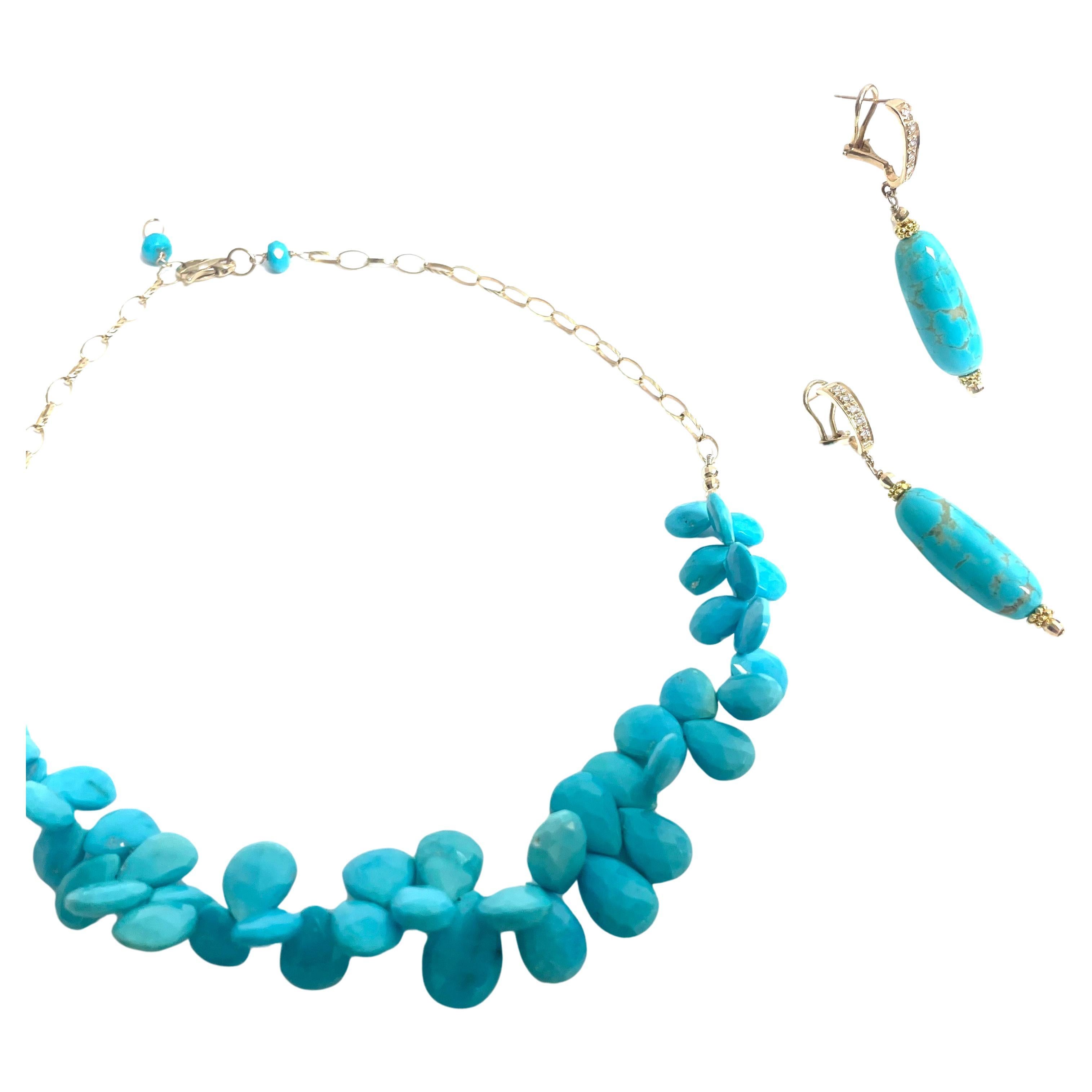 110 Carats Sleeping Beauty Turquoise Paradizia Necklace For Sale 2
