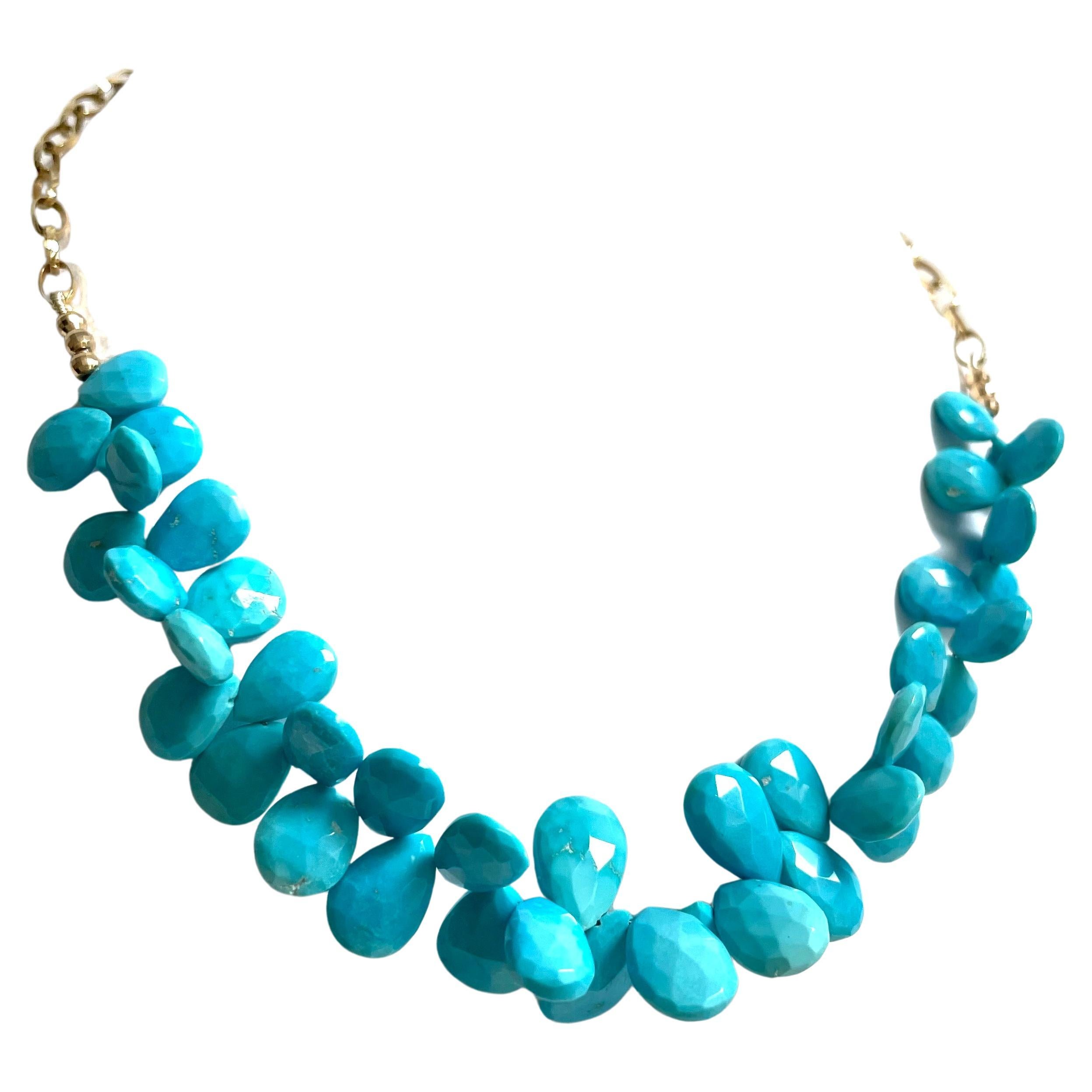 110 Carats Sleeping Beauty Turquoise Paradizia Necklace For Sale 3