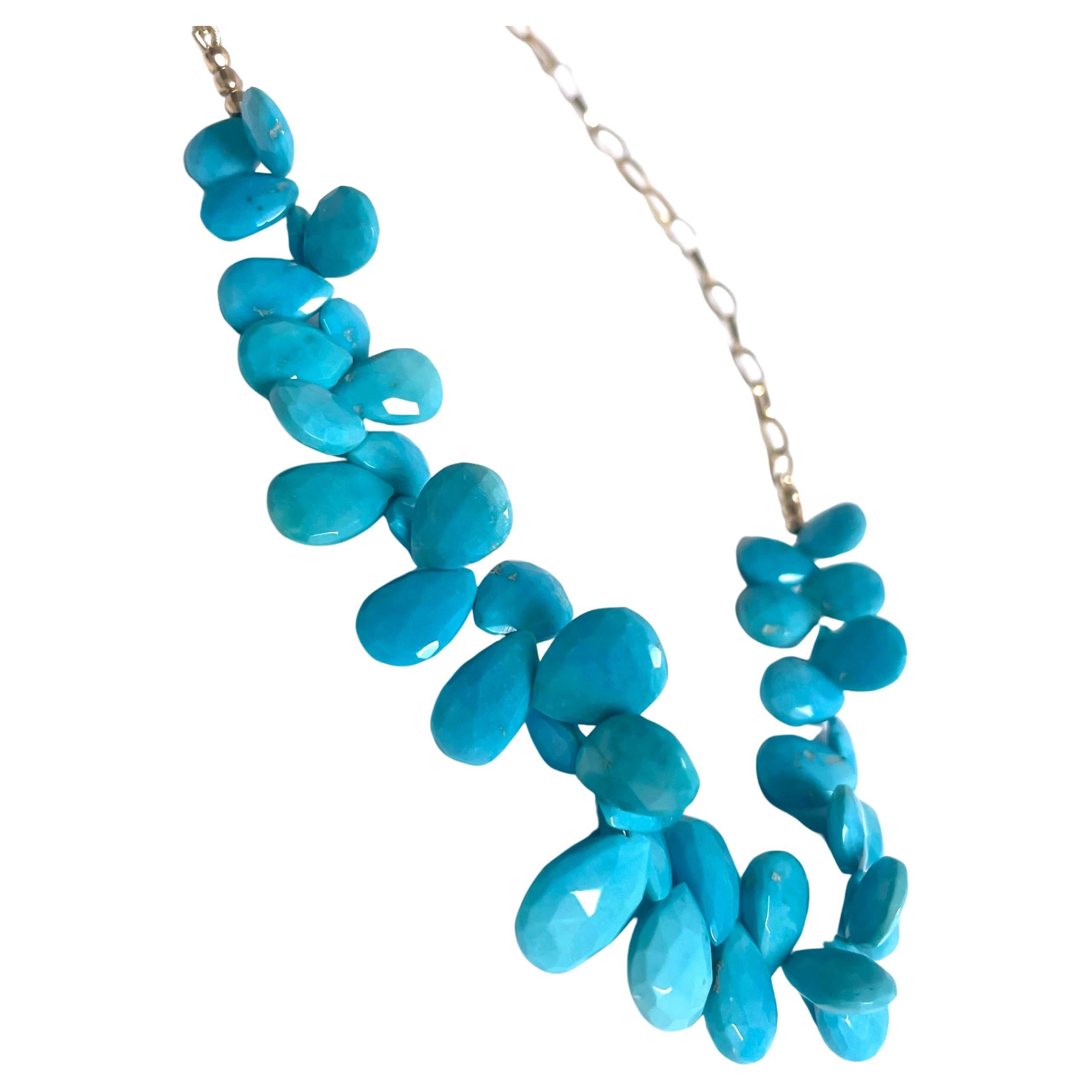 110 Carats Sleeping Beauty Turquoise Paradizia Necklace For Sale 4