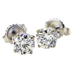 1.10 Carats Total Diamond Stud Earrings