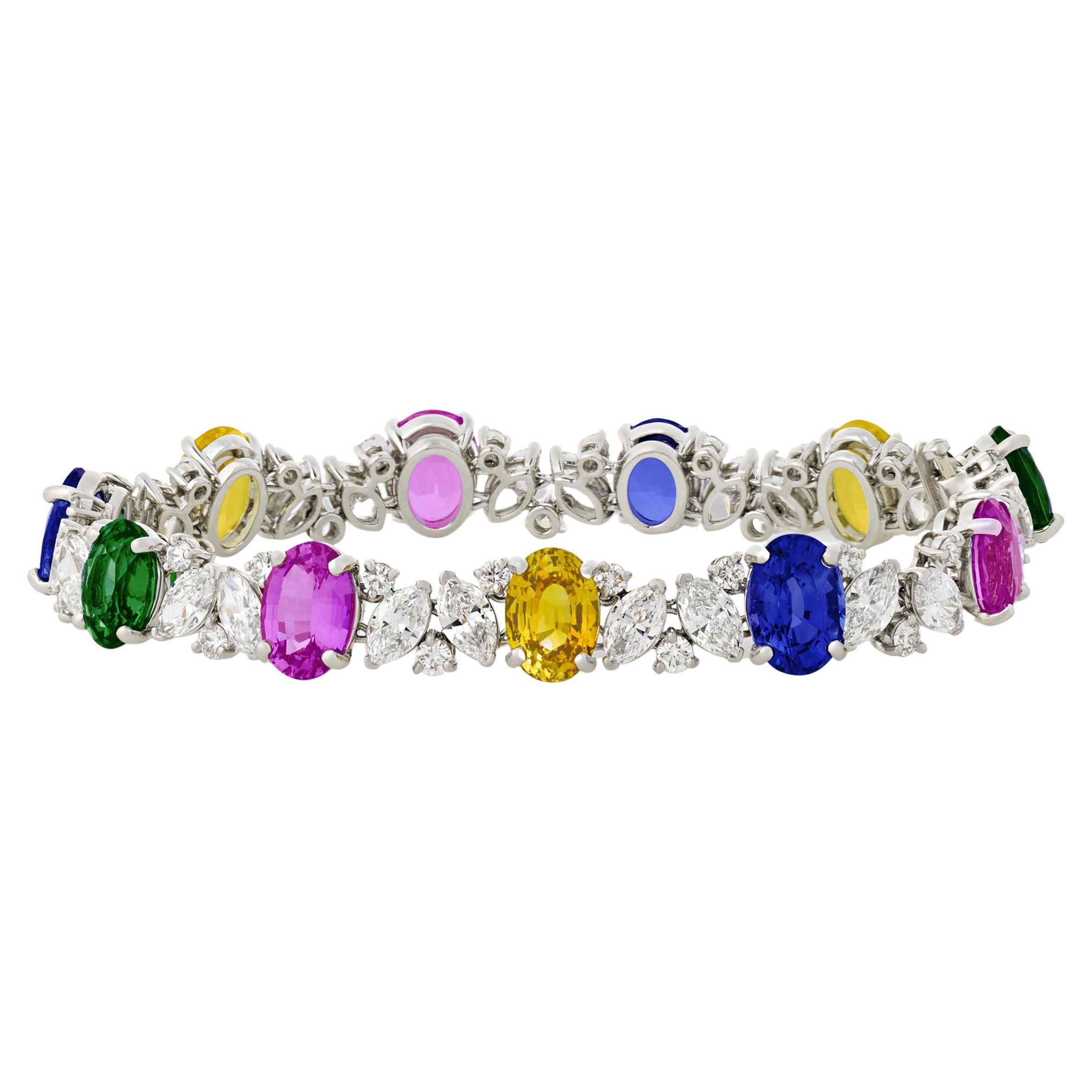 110 Collection Multi-Color Sapphire, Tsavorite and Diamond Bracelet