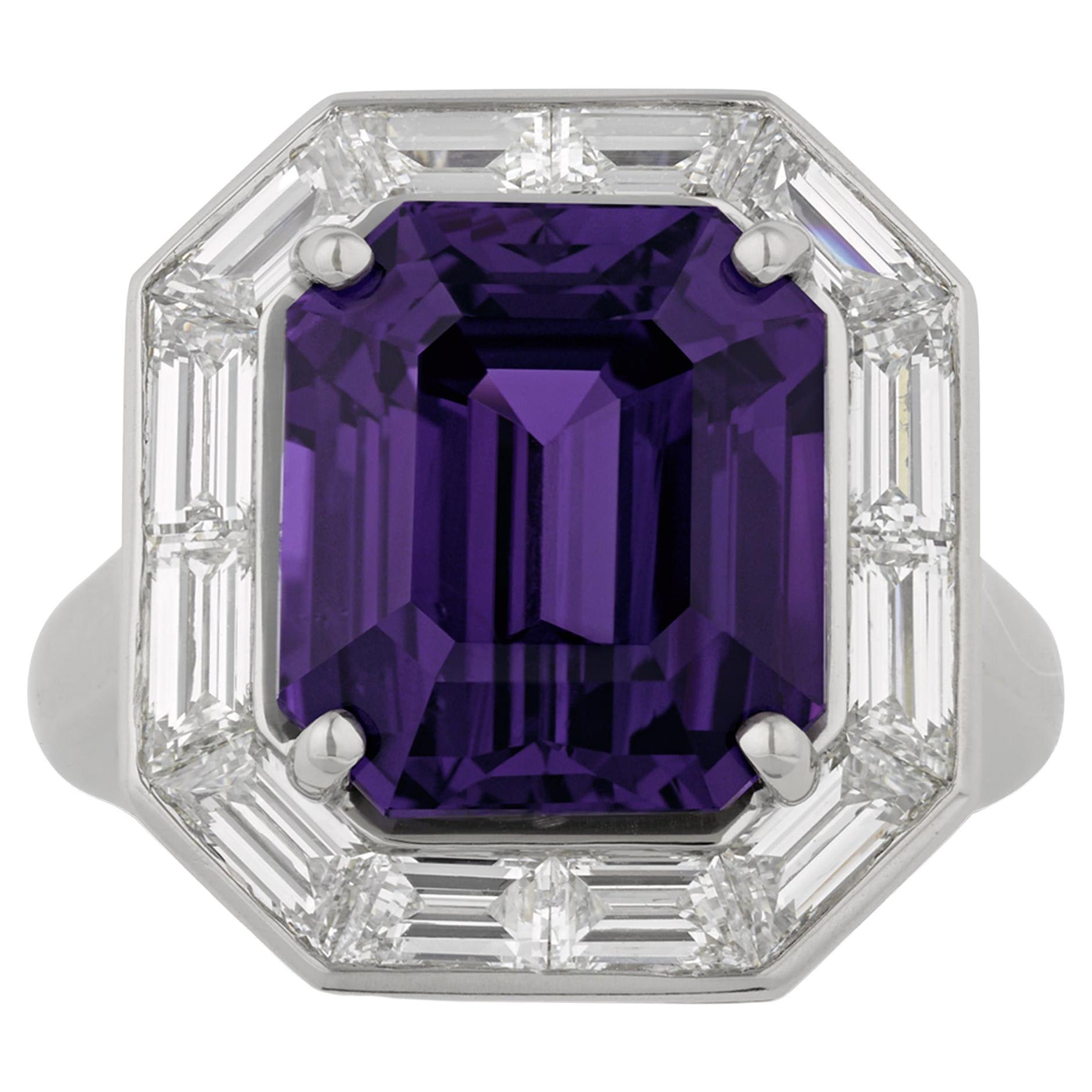 110 Collection Purple Ceylon Sapphire Ring, 10.86 Carats