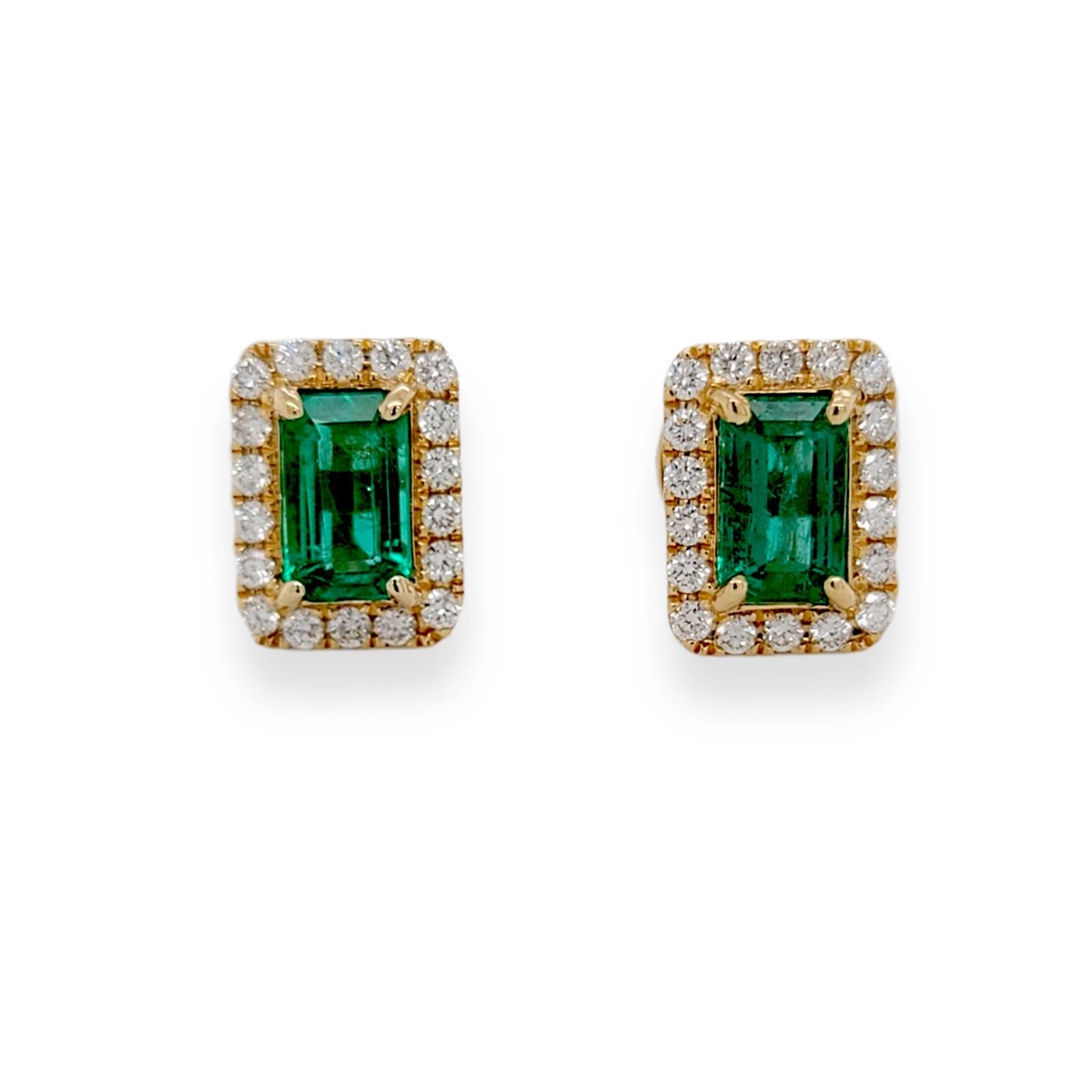 100% Authentic, 100% Customer Satisfaction

Height: 9.5 mm

Width: 7 mm

Metal:14K Yellow Gold

Hallmarks: 14K

Total Weight: 2.5 Grams

Stone Type: 1.10 CT Natural Emerald & G SI2 0.30 CT Diamonds G SI1

Condition: New

Estimated Price: