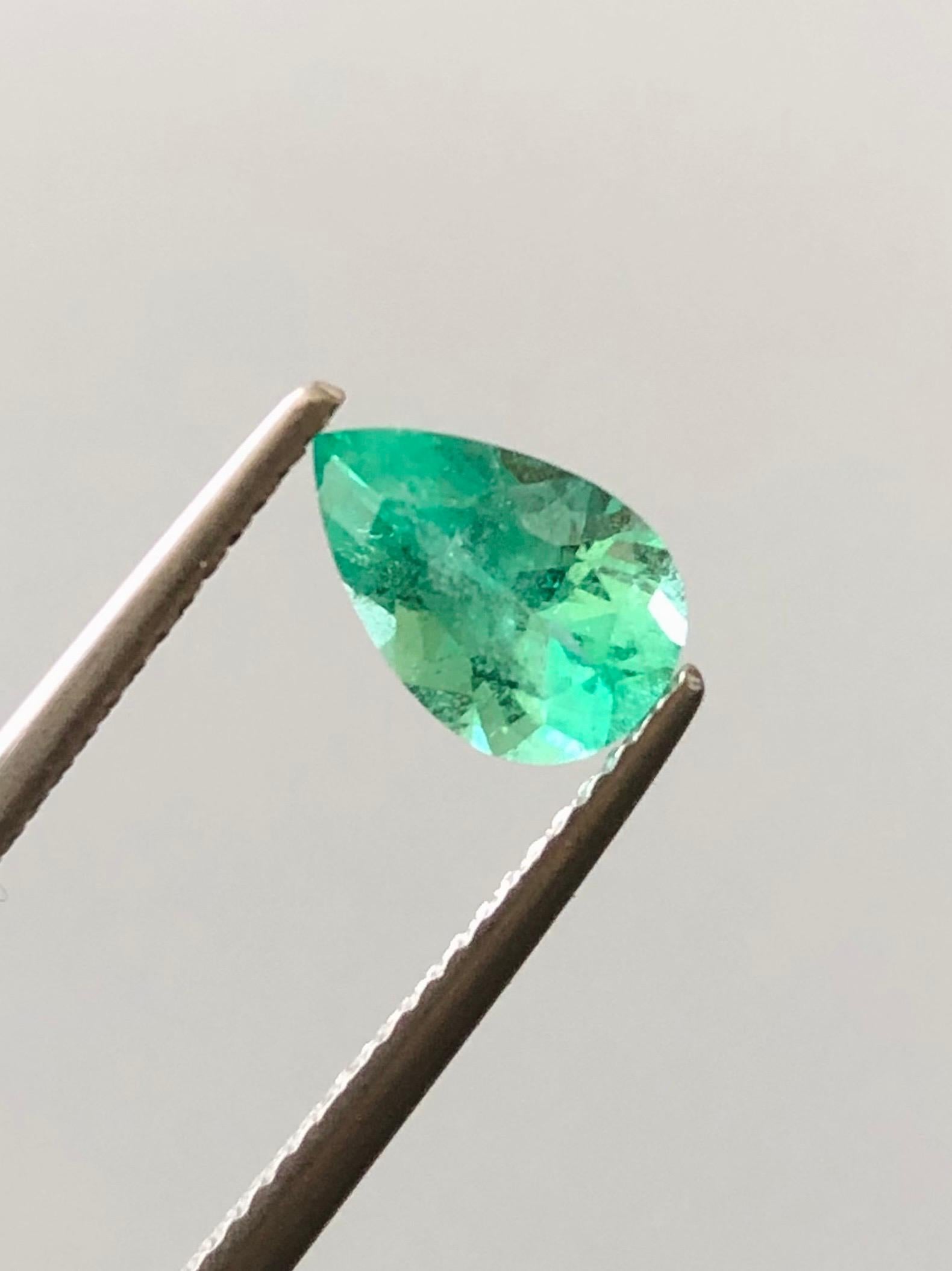 1,10 Karat GIA zertifiziert Natürlicher Smaragd Russland Kein Öl Auge sauber Qualität Edelstein im Angebot 5
