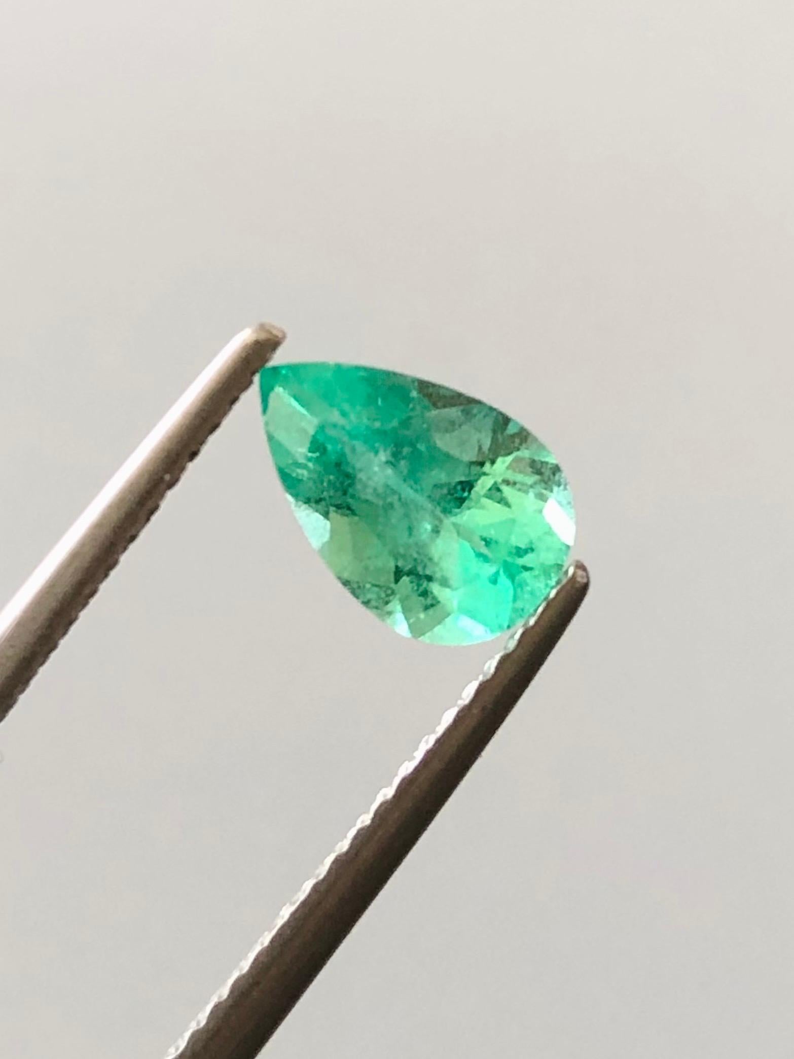 1,10 Karat GIA zertifiziert Natürlicher Smaragd Russland Kein Öl Auge sauber Qualität Edelstein im Angebot 6